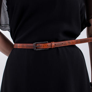 BOTTEGA VENETA BROWN & ORANGE CLASSIC BELT | WOMENS SIZE 75CM